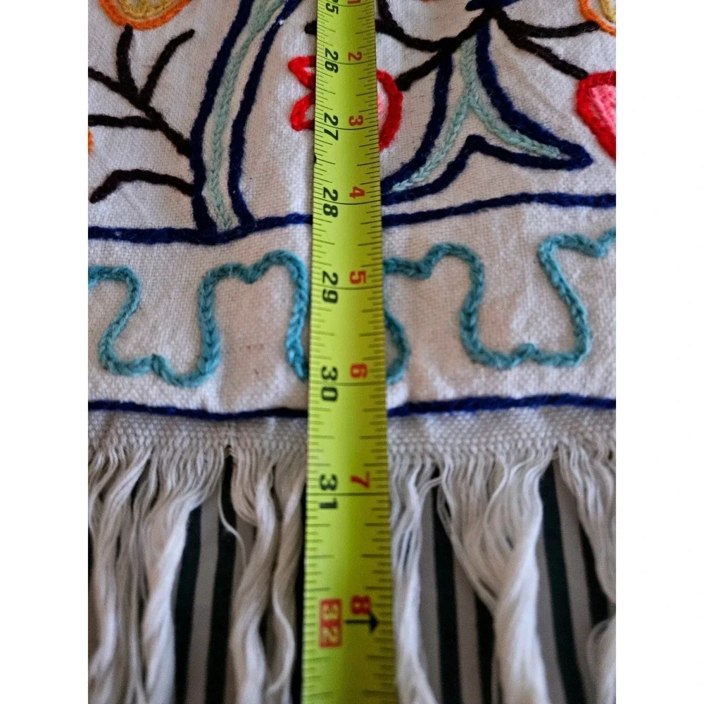 Unbranded Embroidered Floral Crossbody Bag Women OS Cream‎ Excellent Boho Fringe